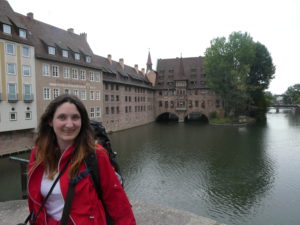 Amy on Pretty Bridge in Nuremberg