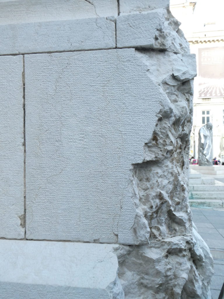 Damage outside Sacred Heart Cathedral - Sarajevo, Bosnia and Herzegovina